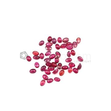6 x 4 mm - Dark Pink Tourmaline Oval Cabochons - 47 Pieces - 24.52 carats (ToCab1069)