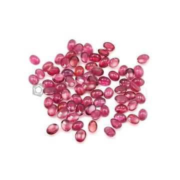 7 x 5 mm - Dark Pink Tourmaline Oval Cabochons - 74 Pieces - 67.02 carats (ToCab1071)