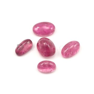 19 x 12.50 mm to 23 x 16.20 mm - Medium Pink Tourmaline Oval Cabochons - 5 Pieces - 135.00 carats (ToCab1075)