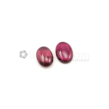 20 x 14.50 to 21 x 15 mm - Dark Pink Tourmaline Oval Cabochons - 2 Pieces - 33.72 carats (ToCab1082)