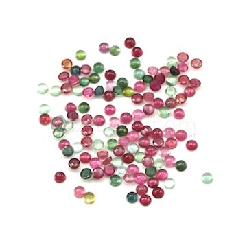 5 mm - Medium Tones Tourmaline Round Cabochons - 120 Pieces - 86.75 carats (ToCab1093)