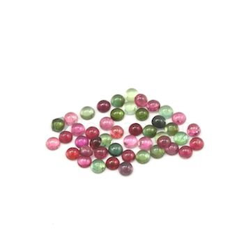 6 mm - Dark Tones Tourmaline Round Cabochons - 46 Pieces - 43.00 carats (ToCab1094)