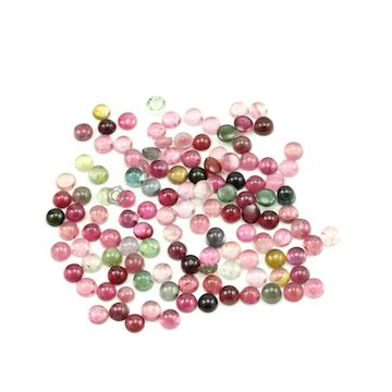 7 mm - Dark Tones Tourmaline Round Cabochons - 120 Pieces - 181.00 carats (ToCab1097)