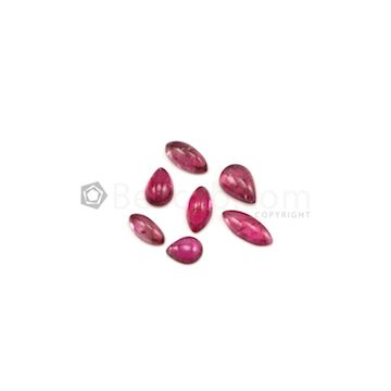 10 x 8 mm to 18 x 6.50 mm - Dark Pink Tourmaline Marquise Cabochons - 7 Pieces - 21.79 carats (ToCab1100)