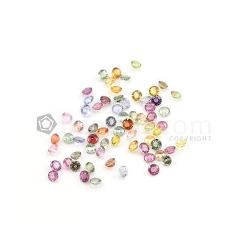4 mm - Medium Tones Multi-Sapphire Round Cut Stones - 68 Pieces - 25.24 carats (MSCS1014)