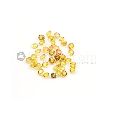 4 mm - Medium Yellow Multi-Sapphire Round Cut Stones - 39 Pieces - 13.62 carats (MSCS1018)