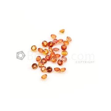 4 mm - Medium Orange Multi-Sapphire Round Cut Stones - 30 Pieces - 10.89 carats (MSCS1020)