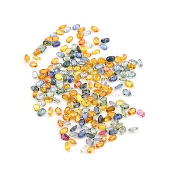 6 x 4 mm - Dark Tones Multi-Sapphire Oval Cut Stones - 186 Pieces - 108.98 carats (MSCS1029)