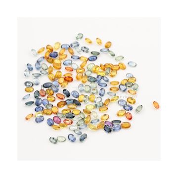 6 x 4 mm - Dark Tones Multi-Sapphire Oval Cut Stones - 152 Pieces - 87.07 carats (MSCS1033)