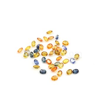 7 x 5 mm - Dark Tones Multi-Sapphire Oval Cut Stones - 41 Pieces - 40.54 carats (MSCS1034)