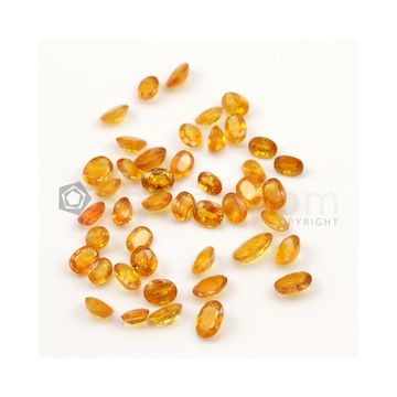 6.50 x 5 mm to 10 x 6.50 mm - Medium Orange Multi-Sapphire Oval Cut Stones - 44 Pieces - 52.42 carats (MSCS1036)