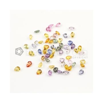 5 x 4 mm - Medium Tones Multi-Sapphire Pear Cut Stones - 60 Pieces - 24.2 carats (MSCS1038)