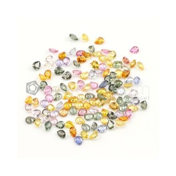5 x 4 mm - Medium Tones Multi-Sapphire Pear Cut Stones - 119 Pieces - 47.42 carats (MSCS1040)
