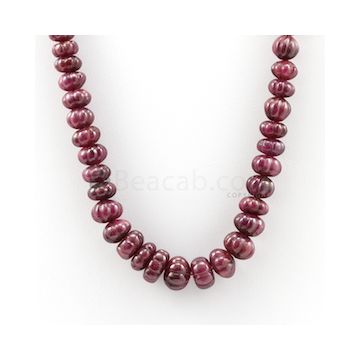 6 mm to 12 mm - Dark Red Carved Ruby - 1 Line - 391.00 carats (RCarB1017)