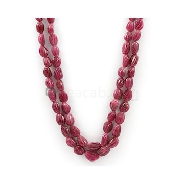 7 x 6 mm to 13.50 x 8.50 mm - Medium Red Carved Ruby - 2 Lines - 379.45 carats (RCarB1019)