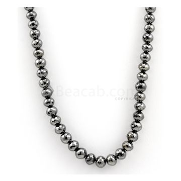 7.00 to 8.30 mm - Black Diamond Faceted Beads - 1 Line - 208.44 carats - BDIA1033
