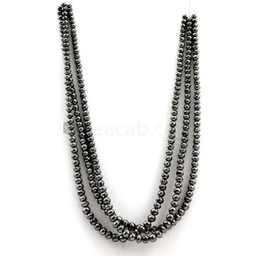 4.50 to 6.50 mm - Black Diamond Faceted Beads - 3 Lines - 303.72 carats - BDIA1040