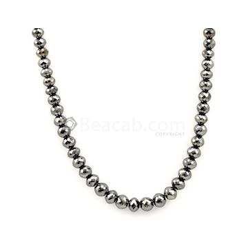 4.70 to 6.50 mm - Black Diamond Faceted Beads - 1 Line - 104.30 carats - BDIA1035