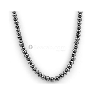 4.50 to 6.30 mm - Black Diamond Faceted Beads - 1 Line - 103.51 carats - BDIA1036