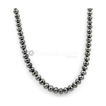 4.50 to 6.50 mm - Black Diamond Faceted Beads - 1 Line - 104.55 carats - BDIA1038