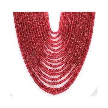 2.50 to 6.50 mm - Medium Purple-Red Spinel Faceted Beads - 15 Lines - 741.05 carats - SPNFB1001