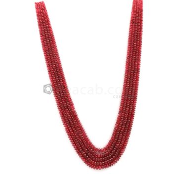 2.00 to 5.00 mm - Medium Purple-Red Spinel Smooth Beads - 5 Lines - 286.00 carats - SPNSB1001