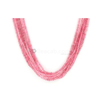 2.00 to 2.50 mm - Medium Purple-Red Spinel Smooth Beads - 6 Lines - 143.85 carats - SPNSB1002