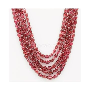 5.00 to 9.00 mm - Medium Purple-Red Spinel Tumbled Beads - 5 Lines - 393.38 carats - SPNTUB1001