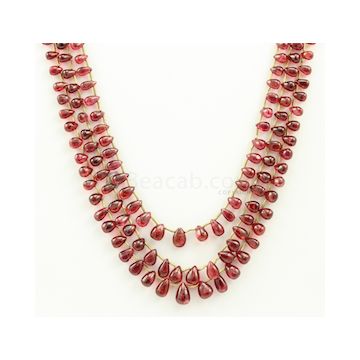 4.50 to 9.00 mm - Medium Purple-Red Spinel Drops Beads - 3 Lines - 163.64 carats - SPNDR1001