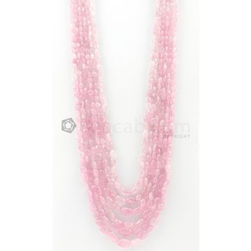 6 Lines - 3.50 x 5.80 mm to 10 x 13.50 mm Light Pink Color Pink Sapphire Tumbled Gemstone Beads - 666 carats (PnSTuB1026)