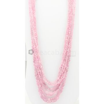 7 Lines - 3.50 x 4 mm to 9.50 x 14 mm Light Pink Color Pink Sapphire Tumbled Gemstone Beads - 848 carats (PnSTuB1027)