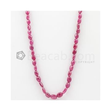 1 Lines - 4 x 5 mm to 6.50 x 8.20 mm Medium Pink Color Pink Sapphire Tumbled Gemstone Beads - 91.05 carats (PnSTuB1034)