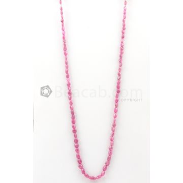 1 Lines - 3.50 x 5.50 mm to 6 x 7.50 mm Medium Pink Color Pink Sapphire Tumbled Gemstone Beads - 87.45 carats (PnSTuB1036)
