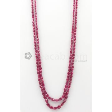 2 Lines - 4.50 x 5 mm to 7 x 9.30 mm Medium Pink Color Pink Sapphire Tumbled Gemstone Beads - 197.75 carats (PnSTuB1038)