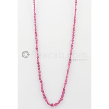 1 Lines - 3.50 x 5.50 mm to 5 x 8.40 mm Medium Pink Color Pink Sapphire Tumbled Gemstone Beads - 78.75 carats (PnSTuB1039)
