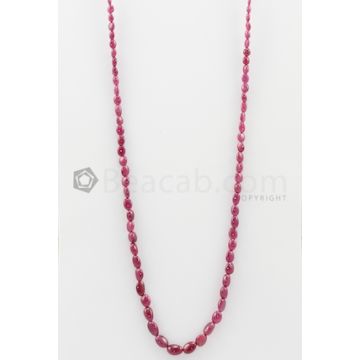 1 Lines - 4 x 5 mm to 5.70 x 9.20 mm Dark Pink Color Pink Sapphire Tumbled Gemstone Beads - 97.15 carats (PnSTuB1043)