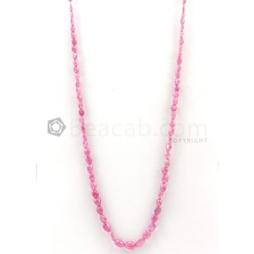 1 Lines - 4 x 5.50 mm to 6.50 x 8.50 mm Light Pink Color Pink Sapphire Tumbled Gemstone Beads - 86.3 carats (PnSTuB1047)