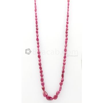 1 Lines - 6.20 x 8.50 mm to 11 x 18 mm Dark Pink Color Pink Sapphire Tumbled Gemstone Beads - 222 carats (PnSTuB1049)