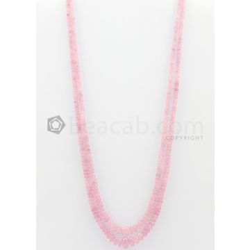 2 Lines - 2.90 to 9.40 mm Light Pink Color Pink Sapphire Smooth Gemstone Beads - 179 carats (PnSPB1006)