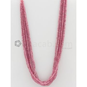 8 Lines - 2.30 to 3 mm Light Pink Color Pink Sapphire Smooth Gemstone Beads - 218.45 carats (PnSPB1009)