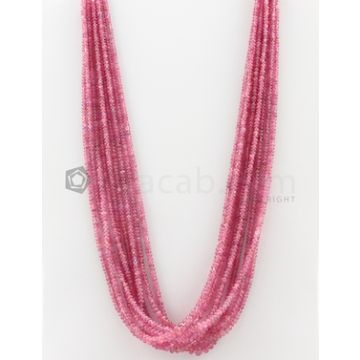 9 Lines - 2.50 to 5.50 mm Light Pink Color Pink Sapphire Smooth Gemstone Beads - 419.8 carats (PnSPB1012)