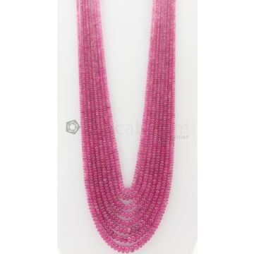8 Lines - 2.5 to 8 mm Medium Pink Color Pink Sapphire Smooth Gemstone Beads - 812.55 carats (PnSPB1019)