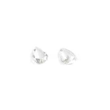 1.22 ct. Pear (E-SI1) White Rose Cut Diamond - 7.7 x 4.9 x 1.8 mm & 7.8 x 5.1 x 1.7 mm (WDRC1115)