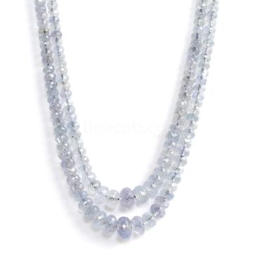 2 Lines - Light Blue Sapphire Faceted Beads - 430.50 cts - 4.4 to 10.8 mm (SFB1084)