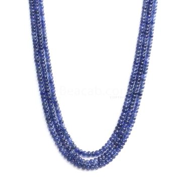 3 Lines - Medium Blue Sapphire Smooth Beads - 356.70 cts - 4.3 to 5.1 mm (SSB1047)