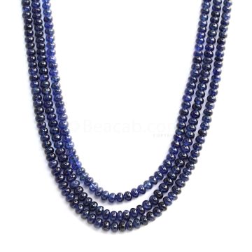 3 Lines - Medium Blue Sapphire Smooth Beads - 295.10 cts - 4.3 to 5 mm (SSB1048)