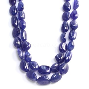 2 Lines - Medium Violet Tanzanite Tumbled Beads - 1165.60 cts - 12.9 x 11.7 mm to 21 x 16.1 mm (TZTUB1083)