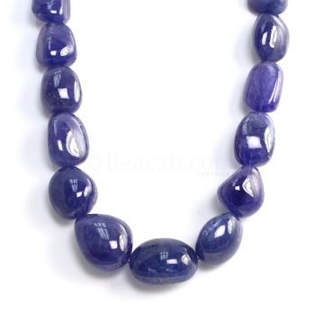 1 Line - Medium Violet Tanzanite Tumbled Beads - 1166.20 cts - 20.4 x 16.8 mm to 29 x 22 mm (TZTUB1085)