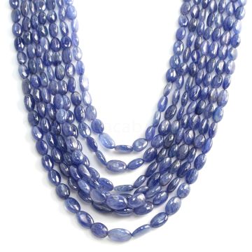 7 Lines - Medium Blue Sapphire Tumbled Beads - 887.55 cts - 6.6 x 4.3 mm to 12.9 x 9.2 mm (STUB1011)
