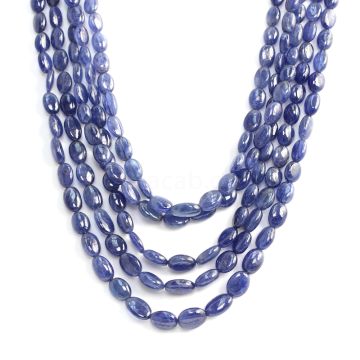 5 Lines - Medium Blue Sapphire Tumbled Beads - 477.10 cts - 5.7 x 4.7 mm to 9.9 x 7.9 mm (STUB1013)